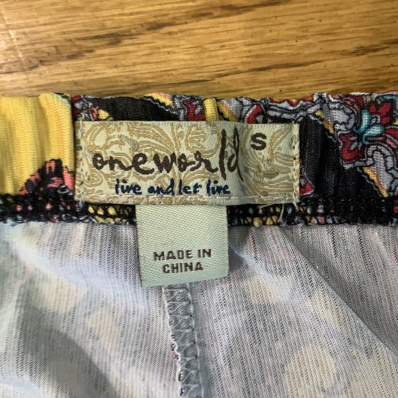 One World Paisley Wide-leg Pant sz: S - Picture 2 of 5